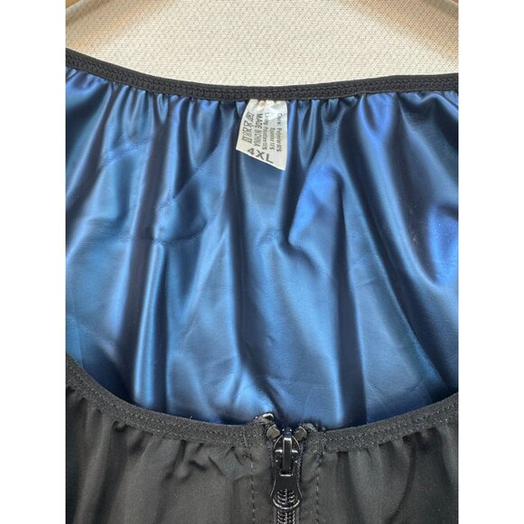 Womens Sauna Thermal Top Shapewear Plus Size 4xl Black Front Zip Short Sleeves - Picture 4 of 9